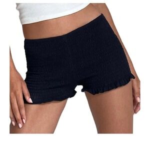 Y2k Boy Shorts Smocked Bloomers Shirred Frilly Micro Shorts Pettipants